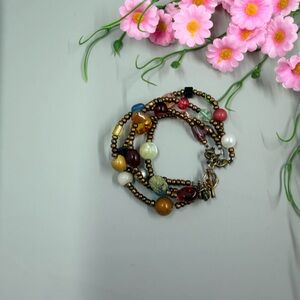Vintage Multicolor Crystal and Stone Beaded Bracelet